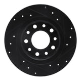 R1 Concepts 13-16 Dodge Dart Rear Left Drilled & Slotted Black Brake Rotor by R1 Concepts RNC-633-40030L