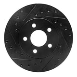 R1 Concepts 84-95 Chrysler Imperial Front Left Drilled & Slotted Black Brake Rotor by R1 Concepts RNC-633-40046L