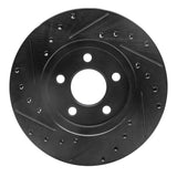R1 Concepts 84-95 Chrysler Town & Country Front Right Drilled & Slotted Black Brake Rotor by R1 Concepts RNC-633-40046R
