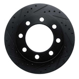 R1 Concepts 71-97 Dodge B300 Van (71-74) / B300 (75-80) Front Left Drilled & Slotted Black Brake Rotor