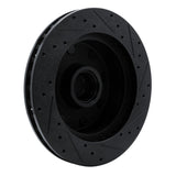 R1 Concepts 78-97 Dodge B200 / B200 Van / B250 Front Left Drilled & Slotted Black Brake Rotor by R1 Concepts RNC-633-40059L