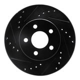 R1 Concepts 86-90 Chrysler Town & Country Front Left Drilled & Slotted Black Brake Rotor by R1 Concepts RNC-633-40060L