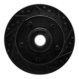 R1 Concepts 1985-1997 Dodge D100 Front Right Drilled & Slotted Black Brake Rotor by R1 Concepts RNC-633-40061R