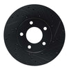 R1 Concepts 87-90 Chrysler Town & Country Front Right Drilled & Slotted Black Brake Rotor