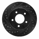 R1 Concepts 87-90 Dodge Dakota 4WD Front Left Drilled & Slotted Black Brake Rotor by R1 Concepts RNC-633-40067L