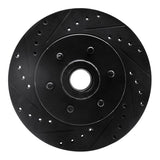 R1 Concepts 91-96 Dodge Dakota RWD Front Left Drilled & Slotted Black Brake Rotor
