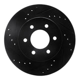 R1 Concepts 91-96 Dodge Dakota 4WD Front Left Drilled & Slotted Black Brake Rotor by R1 Concepts RNC-633-40069L