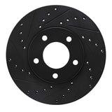 R1 Concepts 91-96 Chrysler Town & Country Front Left Drilled & Slotted Black Brake Rotor