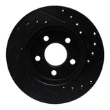 R1 Concepts 96-00 Chrysler Town & Country Front Left Drilled & Slotted Black Brake Rotor by R1 Concepts RNC-633-40080L