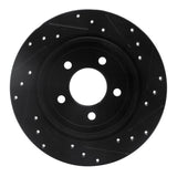 R1 Concepts 97-07 Chrysler Town & Country Rear Left Drilled & Slotted Black Brake Rotor by R1 Concepts RNC-633-40083L