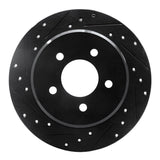R1 Concepts 97-07 Chrysler Town & Country Rear Left Drilled & Slotted Black Brake Rotor by R1 Concepts RNC-633-40083L