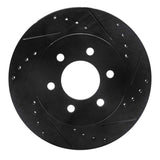 R1 Concepts 97-02 Dodge Dakota 4WD Front Right Drilled & Slotted Black Brake Rotor by R1 Concepts RNC-633-40084R
