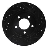 R1 Concepts 91-02 Chrysler Grand Voyager Front Left Drilled & Slotted Black Brake Rotor by R1 Concepts RNC-633-40085L