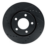 R1 Concepts 01-07 Chrysler Town & Country Front Left Drilled & Slotted Black Brake Rotor