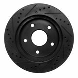 R1 Concepts 00-01 Dodge Ram 1500 Pickup Front Right Drilled & Slotted Black Brake Rotor by R1 Concepts RNC-633-40092R
