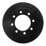 R1 Concepts 03-08 Dodge Ram 4000 (Mexico) Rear Left Drilled & Slotted Black Brake Rotor by R1 Concepts RNC-633-40103L