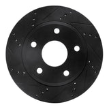 R1 Concepts 05-11 Dodge Dakota 4WD Front Left Drilled & Slotted Black Brake Rotor by R1 Concepts RNC-633-40105L