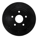 R1 Concepts 04-06 Dodge Ram 1500 Pickup Rear Left Drilled & Slotted Black Brake Rotor by R1 Concepts RNC-633-40106L