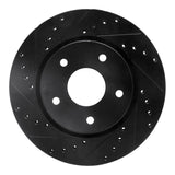 R1 Concepts 08-16 Chrysler Town & Country Front Left Drilled & Slotted Black Brake Rotor by R1 Concepts RNC-633-40107L