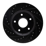R1 Concepts 08-16 Chrysler Town & Country Front Right Drilled & Slotted Black Brake Rotor