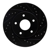 R1 Concepts 08-16 Chrysler Town & Country Front Right Drilled & Slotted Black Brake Rotor