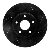 R1 Concepts 12-25 Chrysler Voyager Front Right Drilled & Slotted Black Brake Rotor by R1 Concepts RNC-633-40112R