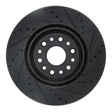R1 Concepts 19-25 Ram 1500 Front Left Drilled & Slotted Black Brake Rotor by R1 Concepts RNC-633-40120L
