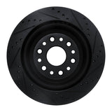 R1 Concepts 19-25 Ram 1500 Rear Left Drilled & Slotted Black Brake Rotor by R1 Concepts RNC-633-40121L