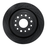 R1 Concepts 19-25 Ram 1500 Rear Left Drilled & Slotted Black Brake Rotor by R1 Concepts RNC-633-40121L