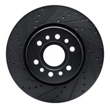 R1 Concepts 21-25 Jeep Wagoneer Front Left Drilled & Slotted Black Brake Rotor