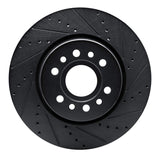 R1 Concepts 21-25 Jeep Wagoneer L Front Right Drilled & Slotted Black Brake Rotor