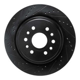 R1 Concepts 21-25 Jeep Wagoneer L Rear Left Drilled & Slotted Black Brake Rotor