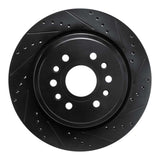 R1 Concepts 21-25 Jeep Grand Wagoneer L Rear Right Drilled & Slotted Black Brake Rotor