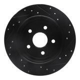 R1 Concepts 05-10 Jeep Grand Cherokee Rear Left Drilled & Slotted Black Brake Rotor by R1 Concepts RNC-633-42001L