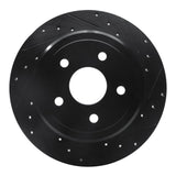 R1 Concepts 05-10 Jeep Commander Rear Right Drilled & Slotted Black Brake Rotor by R1 Concepts RNC-633-42001R
