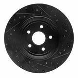 R1 Concepts 06-10 Jeep Grand Cherokee Rear Left Drilled & Slotted Black Brake Rotor