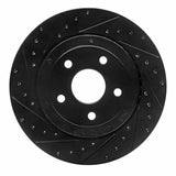 R1 Concepts 06-10 Jeep Grand Cherokee Rear Left Drilled & Slotted Black Brake Rotor