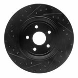 R1 Concepts 06-10 Jeep Grand Cherokee Rear Right Drilled & Slotted Black Brake Rotor by R1 Concepts RNC-633-42003R