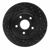 R1 Concepts 06-10 Jeep Grand Cherokee Rear Right Drilled & Slotted Black Brake Rotor by R1 Concepts RNC-633-42003R