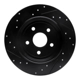 R1 Concepts 11-22 Dodge Durango Rear Right Drilled & Slotted Black Brake Rotor