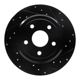 R1 Concepts 11-22 Dodge Durango Rear Right Drilled & Slotted Black Brake Rotor