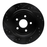 R1 Concepts 11-25 Dodge Durango Rear Right Drilled & Slotted Black Brake Rotor