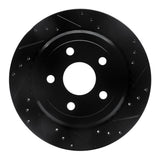 R1 Concepts 11-25 Dodge Durango Rear Right Drilled & Slotted Black Brake Rotor