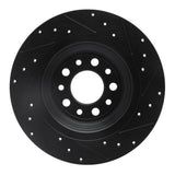R1 Concepts 14-23 Jeep Cherokee Rear Left Drilled & Slotted Black Brake Rotor by R1 Concepts RNC-633-42010L
