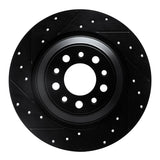 R1 Concepts 14-23 Jeep Cherokee Rear Left Drilled & Slotted Black Brake Rotor by R1 Concepts RNC-633-42010L