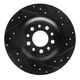 R1 Concepts 14-23 Jeep Cherokee Rear Right Drilled & Slotted Black Brake Rotor by R1 Concepts RNC-633-42010R