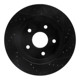R1 Concepts 08-12 Jeep J8 Front Left Drilled & Slotted Black Brake Rotor by R1 Concepts RNC-633-42011L