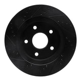 R1 Concepts 08-12 Jeep J8 Front Right Drilled & Slotted Black Brake Rotor by R1 Concepts RNC-633-42011R