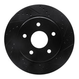 R1 Concepts 08-12 Jeep J8 Front Right Drilled & Slotted Black Brake Rotor by R1 Concepts RNC-633-42011R