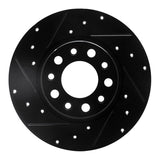R1 Concepts 2014-2022 Chrysler 200 Rear Left Drilled & Slotted Black Brake Rotor by R1 Concepts RNC-633-42012L